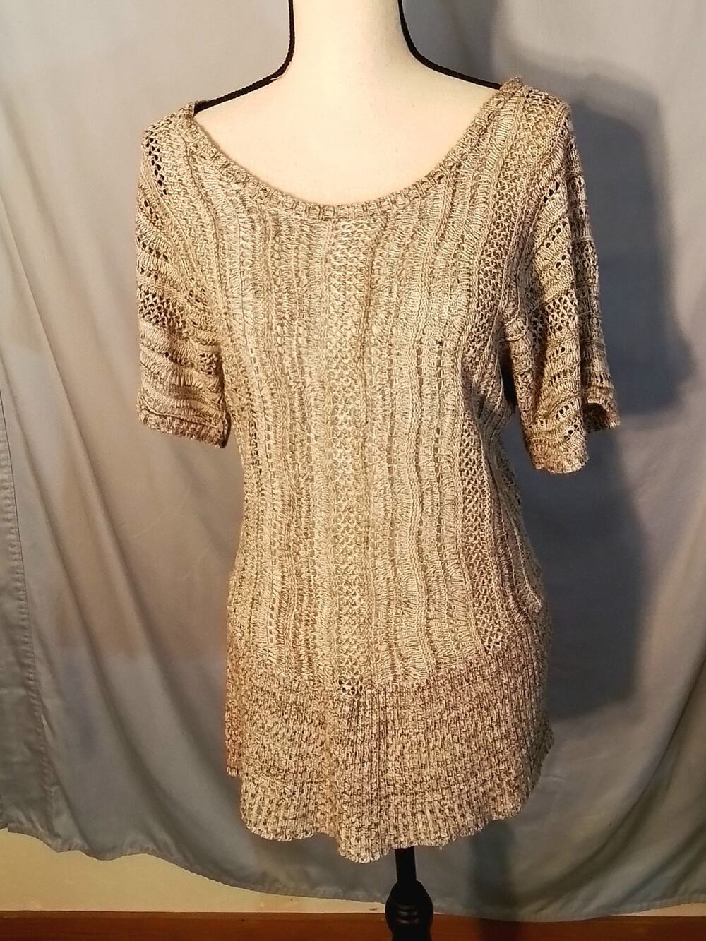 A Knitch Above brown open knit sweater